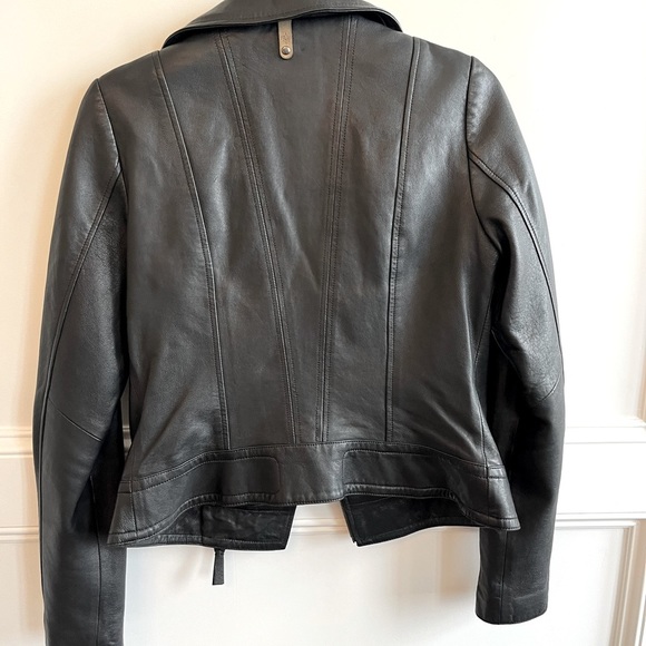 Mackage for Aritzia Kenya Lambskin Leather Moto Jacket Black Size Small - Picture 7 of 15